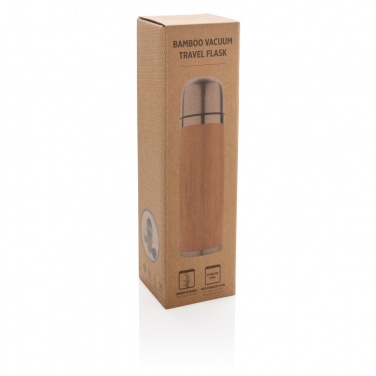 Logo trade promotional items picture of: Bamboo vacuum travel flask